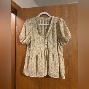 Sienna Sky Yellow Floral Button-Down Blouse